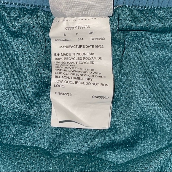 Nike Swim Shorts Teal Blue Green Size Small Lined Men’s 4” Inseam NESSB636-344 - Picture 5 of 9